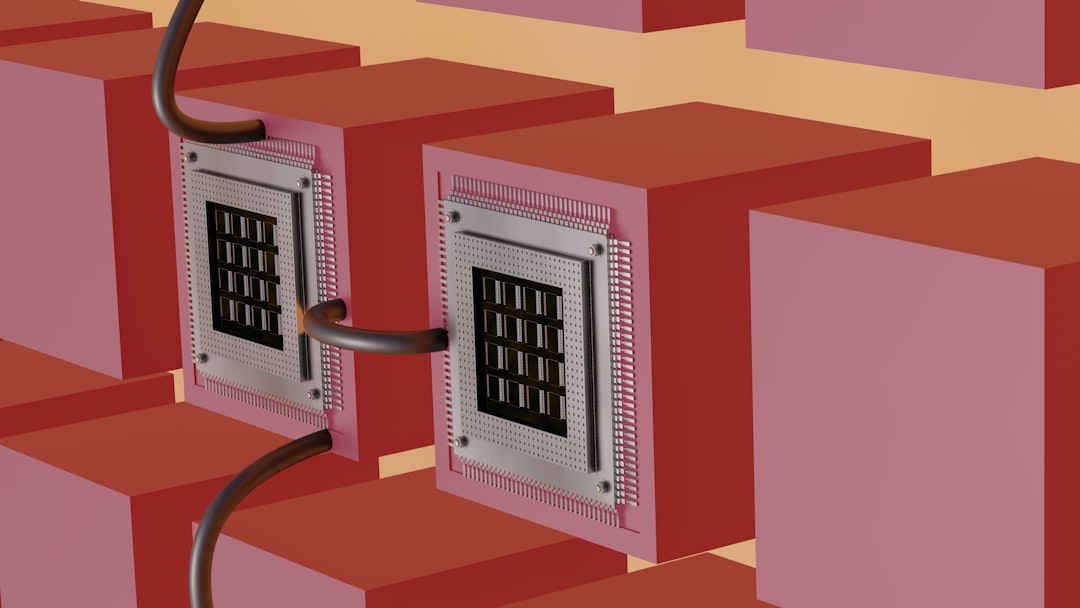 En datorprocessor med sammankopplade kablar som representerar dataflöde och spårning