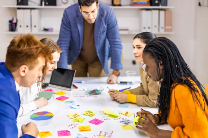 Business team working in a start-up office